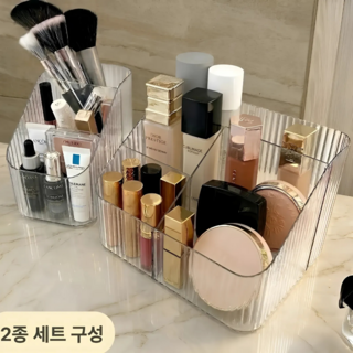 노바앤코 고급 멀티 칸막이 화장품 정리함, 1개, 투명