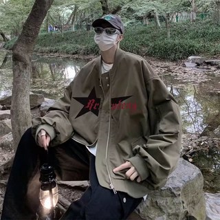 春秋美式棒球服男士潮牌復古工裝痞帥氣飛行員夾克外套寬鬆上衣服