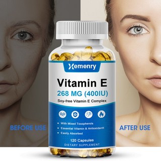 비타민 E 400IU 268mg 캡슐 - 노화 방지 항산화 피부 건강 증진, 1개, 30정