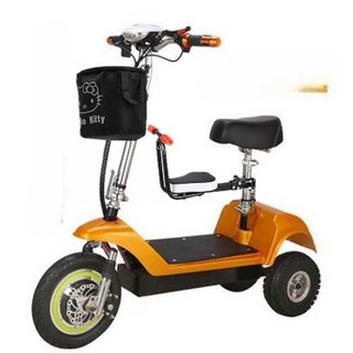 세발 전기자전거 스쿠터 배달 여성 출퇴근용 지하철, 상세 페이지 참고, 듀얼 브레이크 배터리 로컬 골드 24V