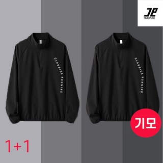 남녀공용 헬스 운동복 기모 하프집업 트레이닝탑 긴팔 티셔츠 스탠드 넥 기모 안감 러닝 웨어