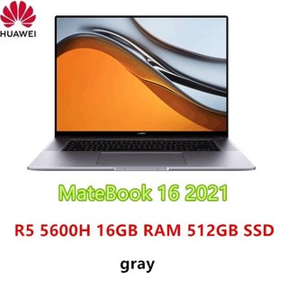 화웨이 MateBook 16 노트북 인치 25K 화면 AMD Ryzen R55600HR75800H 16GB DDR4 3200MHz 512GB PCIe Windows 10 Pro, 없음, 없음, 없음, 없음, 8.AMD R5 5600H gary  EU