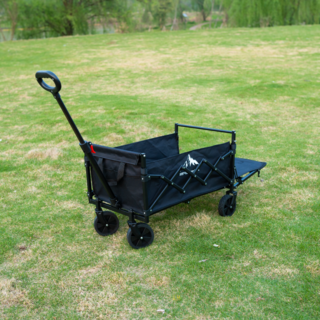 프란다스 아웃도어 접이식 카트 캠핑 웨건, 블랙 5인치 확장, 1개