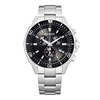 CITIZEN 男款光動能計時三眼金屬腕錶 VO10-6771F