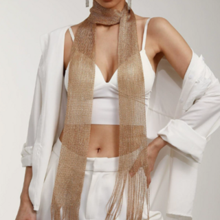 롱 머플러 반짝이 스카프 메탈릭 금사 목도리