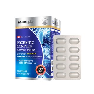 내츄럴 60캡슐 500mg 혼합유산균 프로바이오틱 3개, 60정