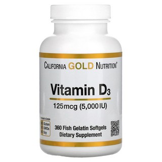 캘리포니아 골드 뉴트리션 비타민d Vitamin D3 5000 IU 360소프트젤, 1개, 360정