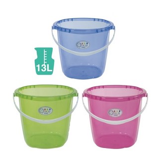 聯府 佳斯捷 大萊特水桶13L 塑膠儲水手提桶 (藍/綠/紅) 清潔收納置物多用途, 綠, 1個