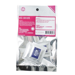 EVERCOOL EC-GC05 散熱膏清潔片 (5片裝) CPU/GPU 清潔擦拭布，輕鬆去除殘留散熱膏，保持最佳散熱效果, 白, 5