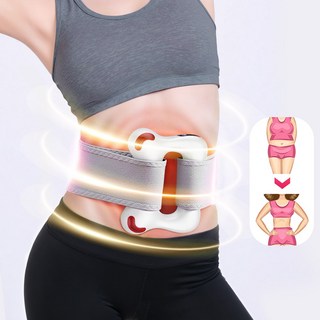 NICESUN 무선 마사지링 덜덜이 진동벨트 복부 진동운동기구 뱃살빼기 덜덜이 마사지기 6모드 99단계 조절 적외선 온열 LED화면, 화이트, U8