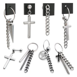 써지컬스틸 드롭 피어싱 롱 귀걸이