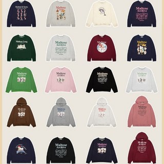 waikei2024 韓國潮牌三隻狗狗圓領寬鬆連帽衛衣外套 男女情侶款長袖