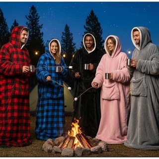 이불밖은위험해 빅후드 담요 부드럽고 우수한 소재 발목까지 덮어주는 입는 이불 차박담요 휴대용 블랭킷