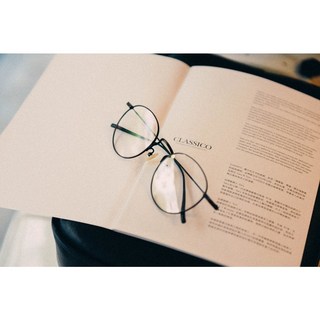 文正眼鏡 CLASSICO T6 復古造型染色鼻墊鏡框，消光黑/古銅色，台灣文創設計