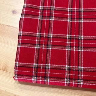 布喜翻 格紋 3公分 紅色 幾何 純棉布 - 日本布料 手作布 純棉印花布, 1個