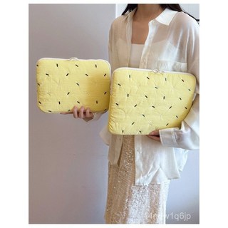 臺灣出貨 韓國ins風平闆包 波點繡綫ipad11收納包可愛筆記本電腦內膽包13/14/15保護套筆電套 平闆保護包, 黑色,大號, 1個