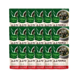 비비고 소고기 미역국, 18개, 500ml, 500g