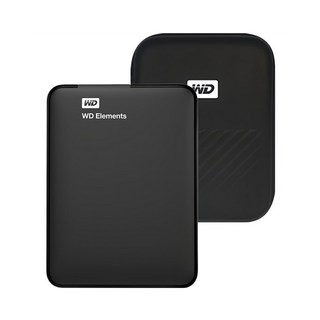 WD Elements Portable 휴대용 외장하드 + 파우치, 블랙, 1TB