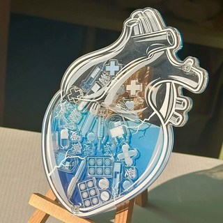 超火 周邊 小紅書 ins風自制玻璃心亞克力搖搖樂擺件高顏值diy送朋友閨蜜, 體驗裝:玻璃心搖搖樂【1個】,新品限時搶購【關注優發】