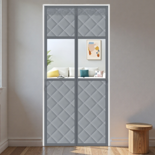 Miri&Ju 두꺼운 패딩 외풍차단 방한 자석커튼 양문형, 투명창