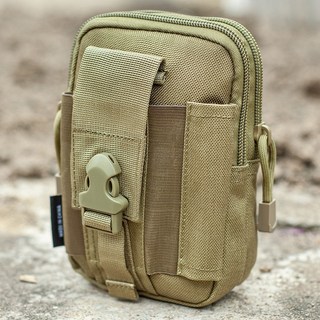 桃園出貨- 瓢蟲多功能戰術腰包男戶外EDC通懃包大屏手機袋零錢腰掛包, 泥色, 1個