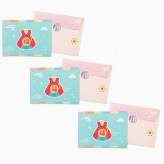 아이베이비아트 복주머니 보석십자수 카드 민화샵 새해카드 신년카드, 3개, 3개