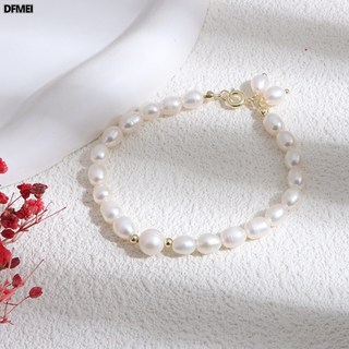 DFMEI 天然淡水珍珠小米珠彈力繩手鍊女不掉色簡約高級小衆仙氣風少女感