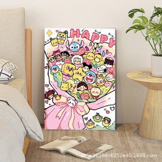 手工DIY數字油畫 山水畫 40*50cm 大尺寸 客廳臥室裝飾畫, 40*50數字油畫087,40*50內框+畫筆+顏料+膠膜