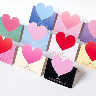 star starred 하트(heart) 모양 미니 카드, 100개, 10컬러