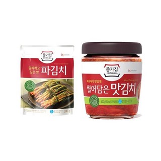 대상(주) 맛김치 500g(PET) 1개 + 파김치 300g 1개 배추 김치 포기김치 생김치 김치맛집 맛있는김치 한식 반찬, 종가집 맛김치1.7kg