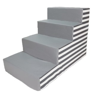 8DECO 강아지계단 애견계단 펫스텝 모음 1단2단3단4단 (커버+솜포함) ce4, 그레이 스트라이프 방수, 1개