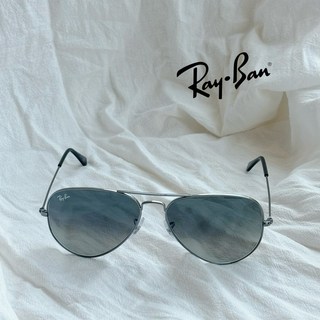 Ray-Ban 飛行員金屬太陽眼鏡 灰色漸變鏡片 義大利製造