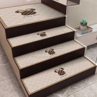 全店折扣 輕奢高級樓梯踏步墊免粘定製家用防滑臺階墊子可擦洗皮革地墊地毯, 歐森熊-科技皮【升級加厚4mm】,定製尺寸請聯繫客服改價