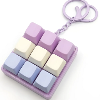 이음 키캡키링 9구 키보드 열쇠고리, 1개, 퍼플