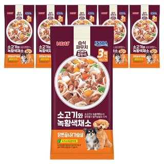 이나바 강아지 소고기와 녹황색채소 파우치 닭연골&닭가슴살 QDR-145, 혼합맛(닭가슴살/소고기/닭연골), 150g, 6개