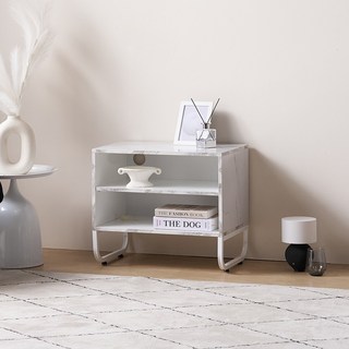 보루네오 엘리브 미르 600 철제 협탁 선반형 nf068-1, 대리석무늬, 1개