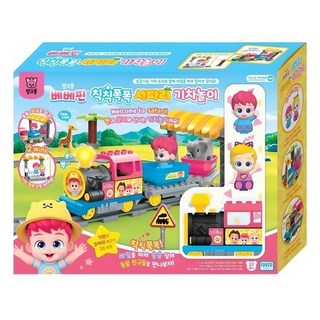 【pinkfong 碰碰狐】Bebefinn 貝貝彬火車軌道組 野生動物園區積木 (韓國正版), 1個, 藍色