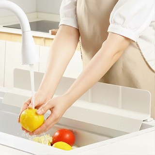 에스위두 물튀김 방지 처마 싱크대 물막이 높이 9cm, 1개, 크림베이지