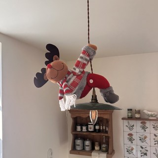 파티굿즈 크리스마스 천장장식 커튼집게 트리장식 산타, 1개, 루돌프걸이