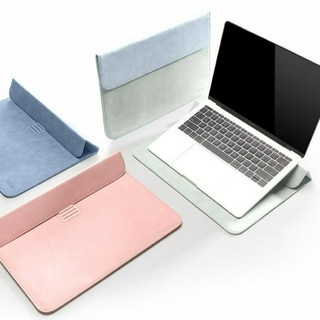 맥북 가방 노트북 파우치 커버 3단조절 거치용 슬리브 얇은 파스텔 가벼운, 15.6인치, 그린 + 보조가방