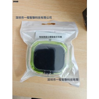 DFMEI 透明款airmax新升級帶APP全綵觸控屏ANC降噪無線藍牙耳機, 1個, 彩屏觸摸可連接APP+ANC降噪【綠】透明袋包裝+說明書