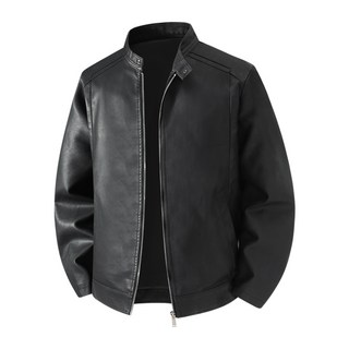 2026春秋新款男士皮夾克 韓版潮流立領機車工裝夾克