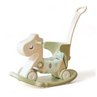 多功能兒童搖搖馬寶寶學步車，嬰幼兒騎乘玩具，安全搖椅, 豆蔻綠, 1個