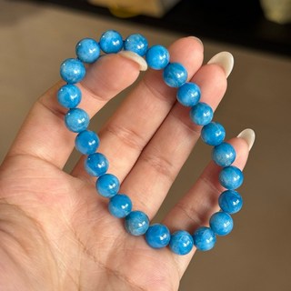 頂級透體貓眼藍磷灰手珠 8mm手圍16 天然水晶 貓眼效應 藍磷灰石 現貨實拍, 1個