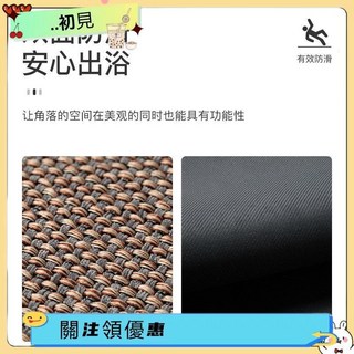 亞麻長條廚房地墊 防滑防油防水地毯 家用門墊 止滑踏墊, 橡膠編織墊-灰色,80x120cm, 1個