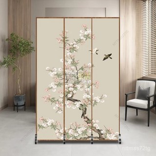 中式屏風隔斷墻進門酒店臥室折疊移動玄關客廳小戶型簡易遮擋家用 屏風 屏風隔斷 屏風隔間 裝飾墻屏風 客廳背景墻, 款式11,3扇防透【1.2米寬1.8米高】