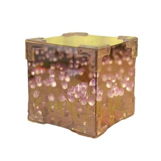 斑馬麥麥 台灣現貨 魔方花海鬱金香小夜燈︱手工diy 立體花海小夜燈 生日禮物 DIY材料包, C紫色
