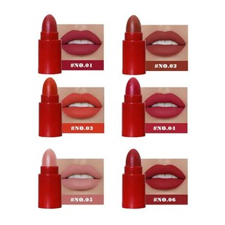 벨벳 매트 립 글로스 미니 소형 립스틱 방수 오래 지속되는 글레이즈 풀 컬러 여성 메이크업 세트 6 개, [01] 6 colors lipstick, 1개