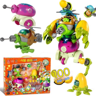 플랜츠 vs. 좀비 변신 로봇 킹콩 자이언트 5피스 메카 닥터 세트, 신규 3피스 메카 조합 변형 발사 슈트 26-64, 1개