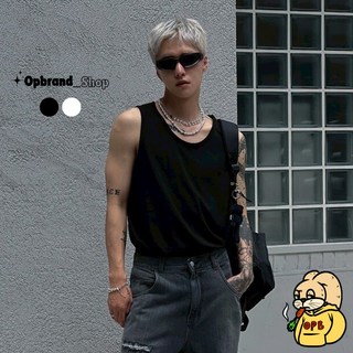 OPB 韓版無袖背心 寬鬆素色百搭吊嘎 黑白基本款 正韓Oversize